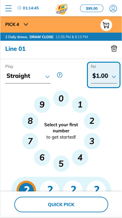 Pick your wager amount