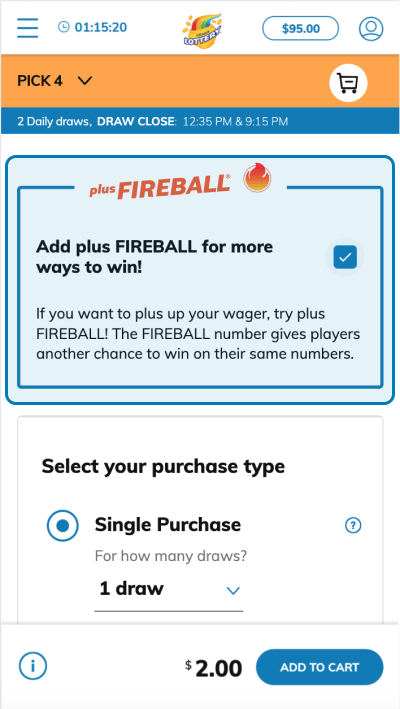 Add plus FIREBALL to your ticket