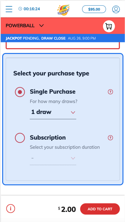 Select your purchase type