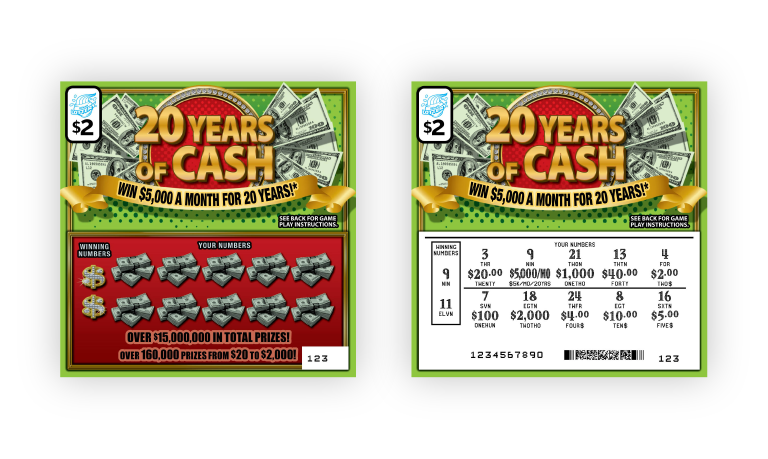 20 Years of Cash Instant Ticket Game
