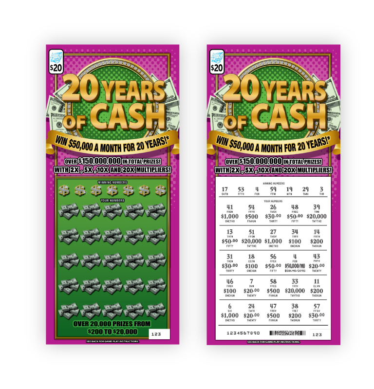20 Years of Cash Instant Ticket Game