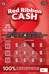 The 2018 Illinois Lottery Red Ribbon Cash ticket